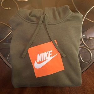 Nike Olive & Orange box logo hoodie